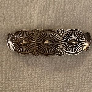 Sterling Silver Navajo concho design hair barrette